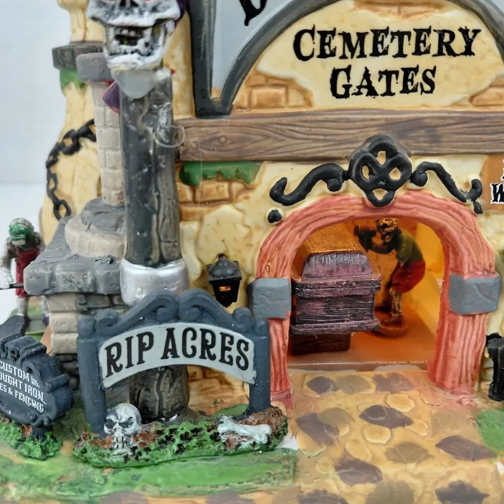 Lemax Spooky Town Death's Door Cemetery Gates 2020 Retired #05614 Large House